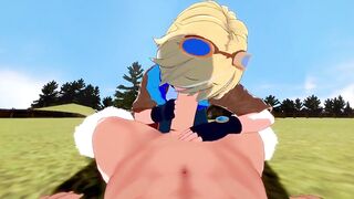 Ezreal’s stuffed throat gagging on Braum’s throbbing cock raw league blowjob