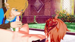 Link gets his face wrecked with Tartaglia’s thick cock raw uncut