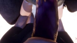 3D Furry Daddy's Monster Cock Suffocates POV