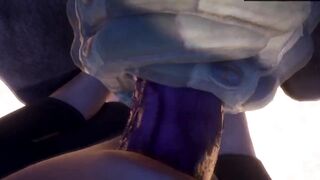 3D Furry Daddy's Monster Cock Suffocates POV