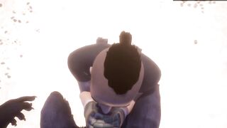 3D Furry Daddy's Monster Cock Suffocates POV