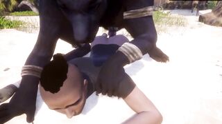3D Furry Daddy's Monster Cock Suffocates POV