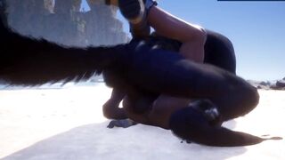 3D Furry Daddy's Monster Cock Suffocates POV