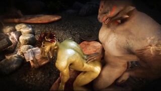 Argonian ruts with a throbbing cock on public display
