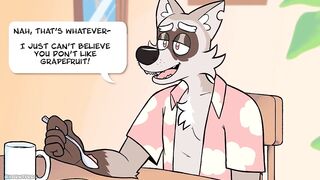 Gay furry cartoon gets throat fucked thick cum deep in mouth raw sloppy blowjob