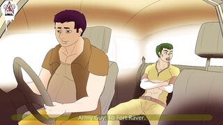Fuck Taxi soldier takes big dick in animated gay yaoi hentai