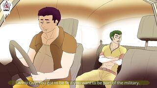 Fuck Taxi soldier takes big dick in animated gay yaoi hentai