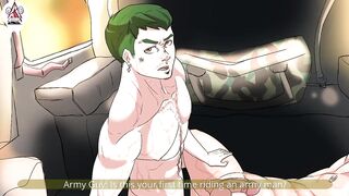 Fuck Taxi soldier takes big dick in animated gay yaoi hentai