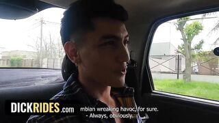 Latino taxi daddy stretches straight boy raw and sweaty