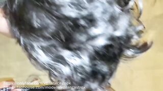 Beautiful bitch gets barebacked until his tight ass drips with cum