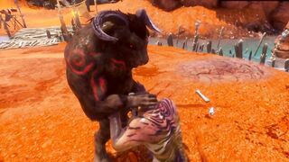 Gay furry monster 3D big cock minotaur anal creampie