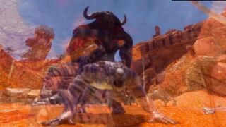 Gay furry monster 3D big cock minotaur anal creampie