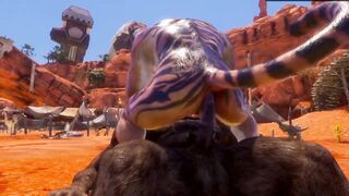 Gay furry monster 3D big cock minotaur anal creampie