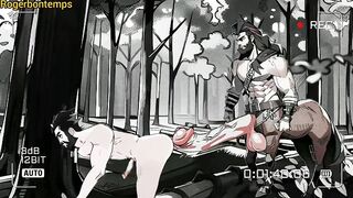 Monster Centaur Breeds Muscular Gay in Rough Woods Hentai