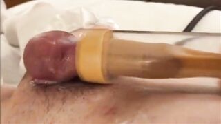 Twink skinny Femboy Gushing Cum on Automatic Milking Machine Hands Free