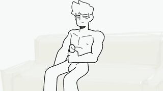 Simply masturbating caught jerking off twink jock gay cartoon