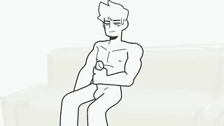 Simply masturbating caught jerking off twink jock gay cartoon