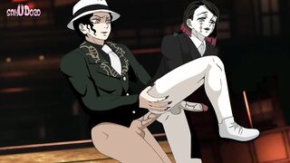 Muzan fucks Enmu raw rough demon slayer yaoi gay