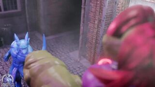 Hungry pleasure big dragon eats spaz cock raw animation