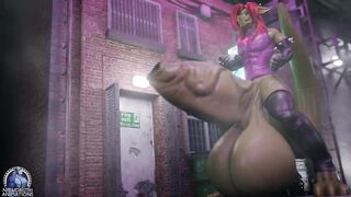 Hungry pleasure big dragon eats spaz cock raw animation