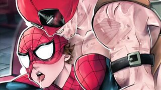 Spideypool and Deadpool brutal fuck in abandoned building raw hentai parody
