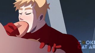 Two Buddies Blowjob Choked on Cum and Gaped Out