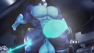 Druth tears cloth muscle bursting gay growth animation