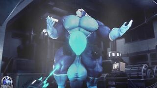 Druth tears cloth muscle bursting gay growth animation