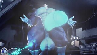 Druth tears cloth muscle bursting gay growth animation