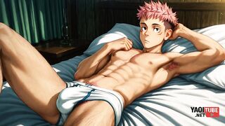 Gojo and Yuuji yaoi fucked raw in jujutsu kaisen hd twink cosplay