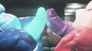 Letting loose Druth and Arsun cum dripping growth animation