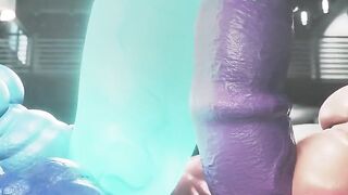 Letting loose Druth and Arsun cum dripping growth animation