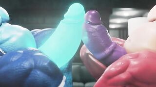 Letting loose Druth and Arsun cum dripping growth animation