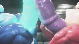 Letting loose Druth and Arsun cum dripping growth animation