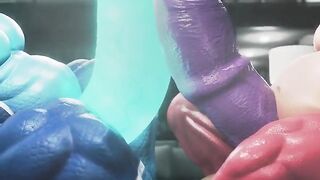 Letting loose Druth and Arsun cum dripping growth animation