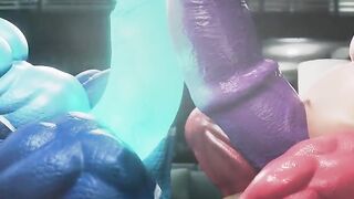 Letting loose Druth and Arsun cum dripping growth animation