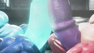 Letting loose Druth and Arsun cum dripping growth animation