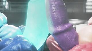 Letting loose Druth and Arsun cum dripping growth animation