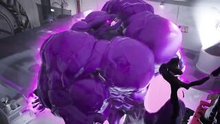 Monster grows MASSIVE with hyper muscle cum drip gay furry animation