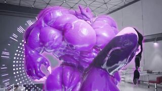 Monster grows MASSIVE with hyper muscle cum drip gay furry animation