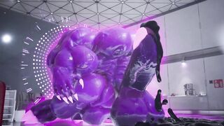 Monster grows MASSIVE with hyper muscle cum drip gay furry animation