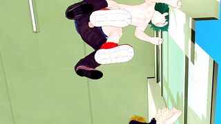 My Hero Academia Yaoi Orgy UA Deku Bakugou Todoroki Kaminari Gangbanged by Classmates