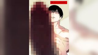 Gojo Satoru destroyed by Toji deepthroat gagging on that thick jujutsu dick
