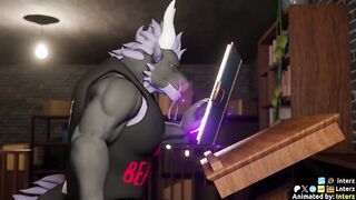 Magic Book turns gay muscle dick growing animated furry cum solo