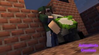 Sucking my Boyfriend and the Nightguard Minecraft Gay Porn raw sloppy swallow