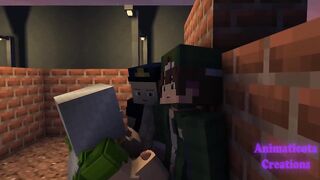 Sucking my Boyfriend and the Nightguard Minecraft Gay Porn raw sloppy swallow