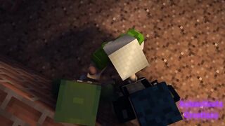 Sucking my Boyfriend and the Nightguard Minecraft Gay Porn raw sloppy swallow