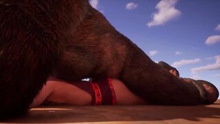 Monster Bull destroys tiny elf twink raw hardcore anal