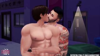 Cute skater boy fucked raw in back alley by older friend