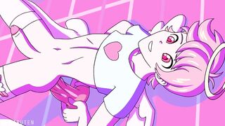 Pastel Angel gets stuffed with cum until he chokes on it